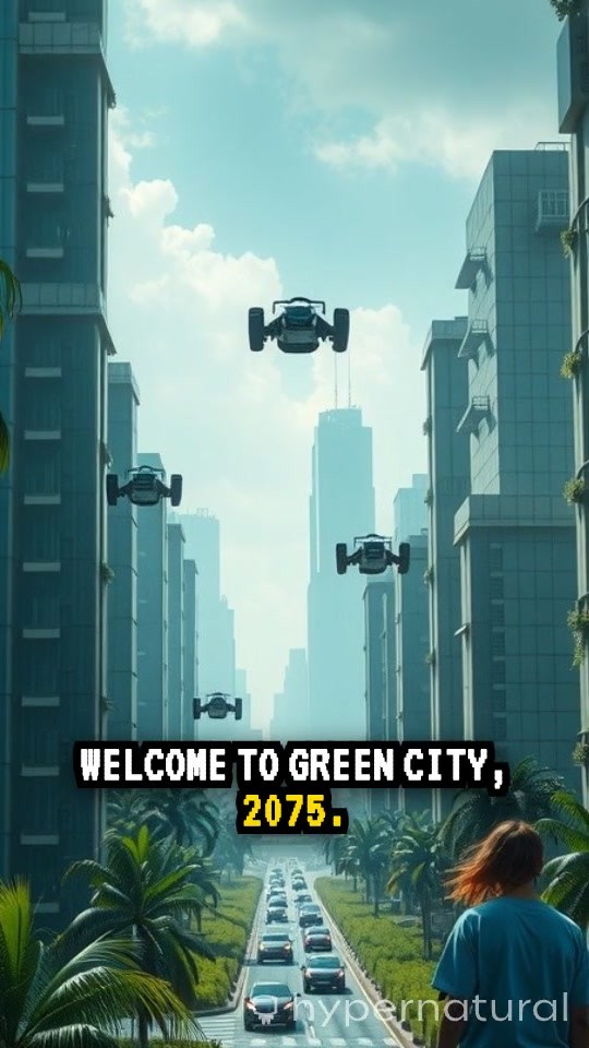 Life in 2075: A Happy Green City with Robot Assistants and Moon Travel