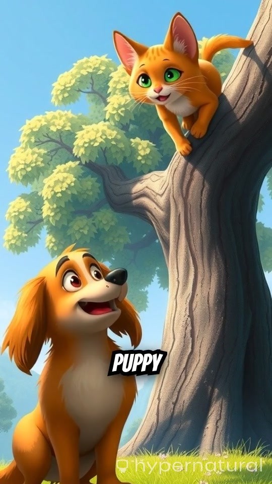 A Kind Puppy Helps a Scared Cat