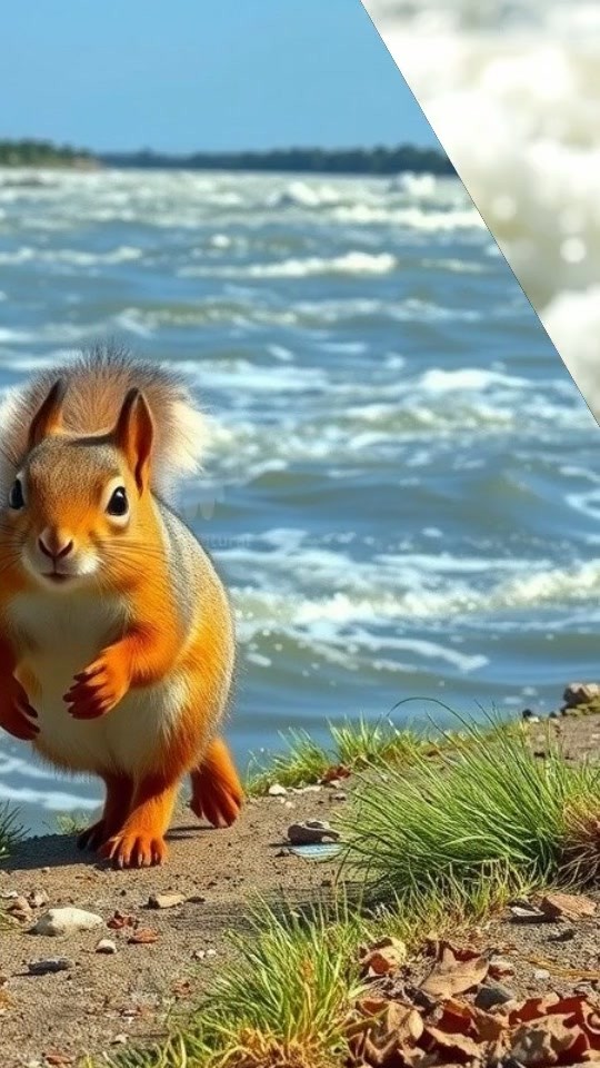 A Dog's River Crossing with an Elephant