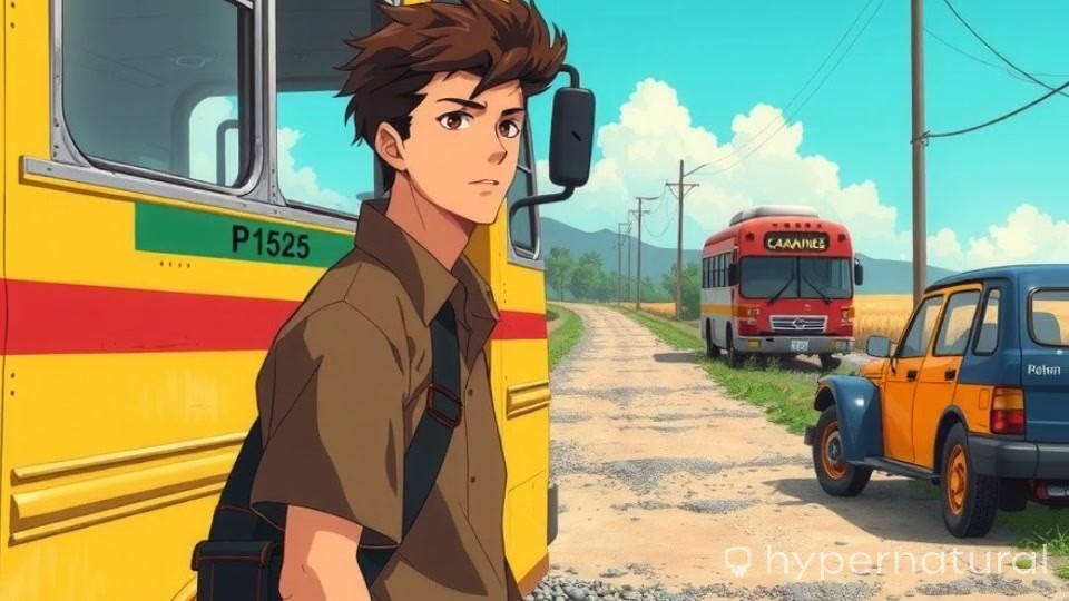 Hopeful Farewell on a Dusty Road