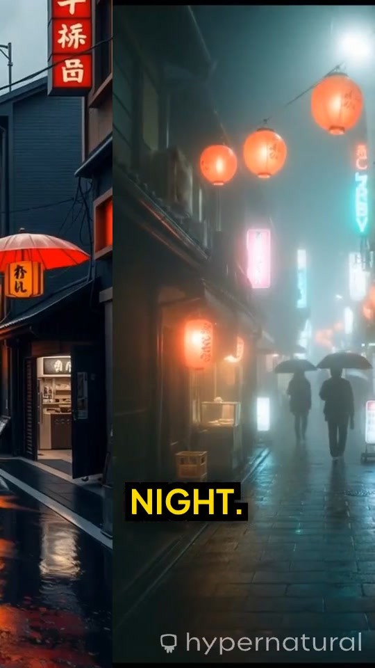 Narrow Lantern-Lit Alley in Kyoto at Night