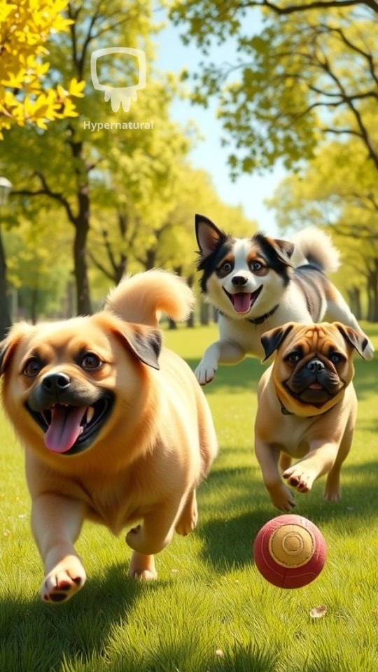 Sunny Adventures of Three Playful Pups