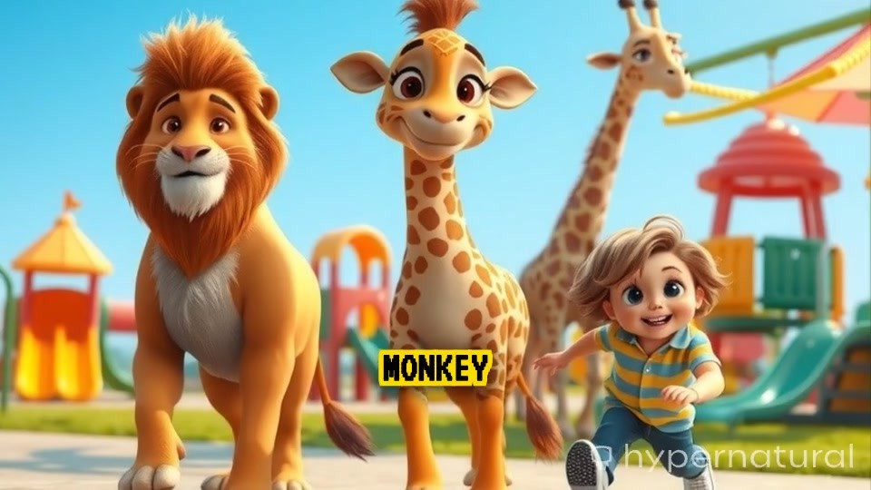 Animals Having Fun in the Playground