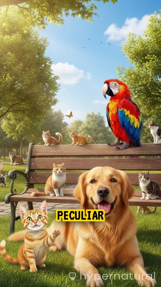 A Cute Cat with a Dog and a Bird