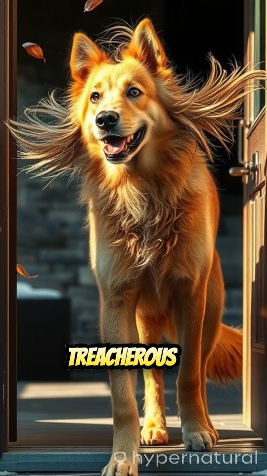 Dog vs. Wind: Frightening Moment at the Door