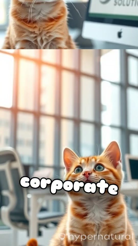 Cat Navigating Corporate Life