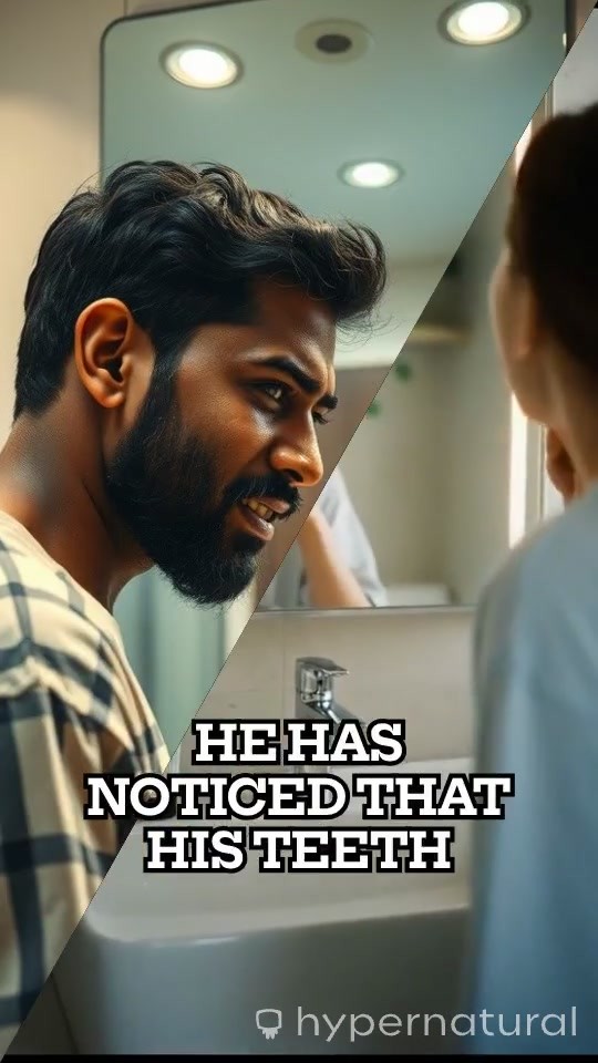 Man Cleans Her Dirty Teeth with Toothbrush