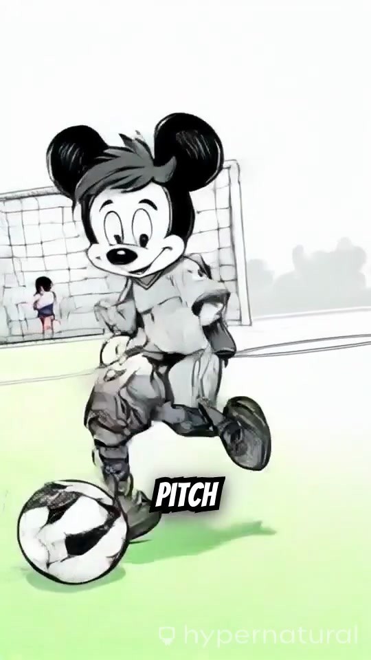 Mickey Scores on the Pitch
