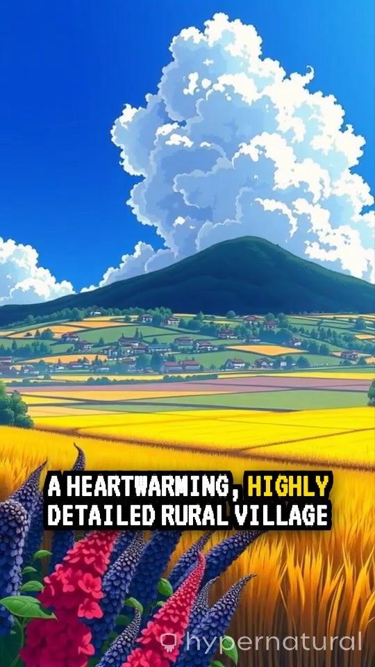 Morning Harmony: Village Life in the Fields