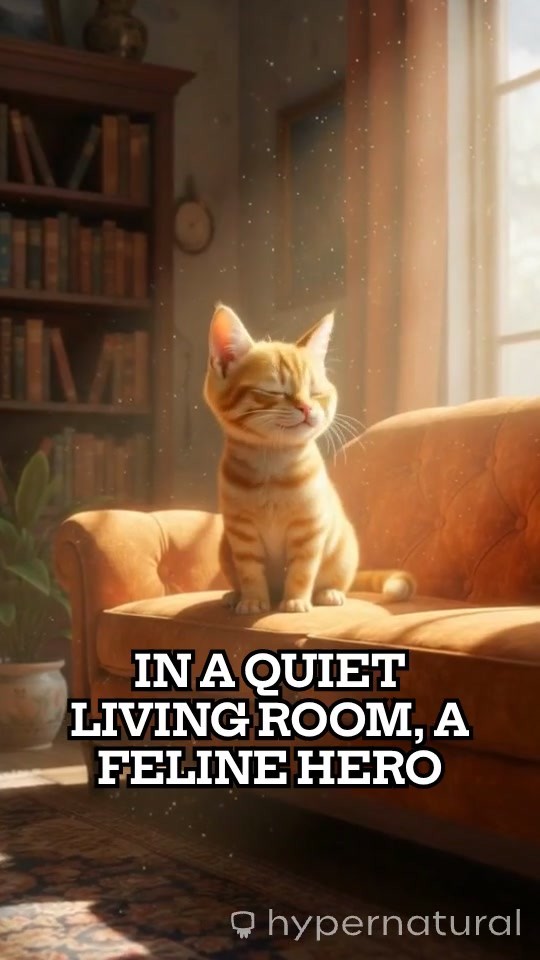 Funny Dance Moves of an Orange Cat with Green Eyes