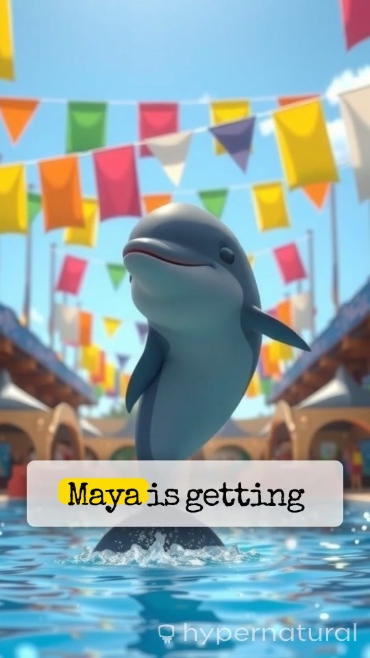 Girl and Dolphin Pool Stunt Show