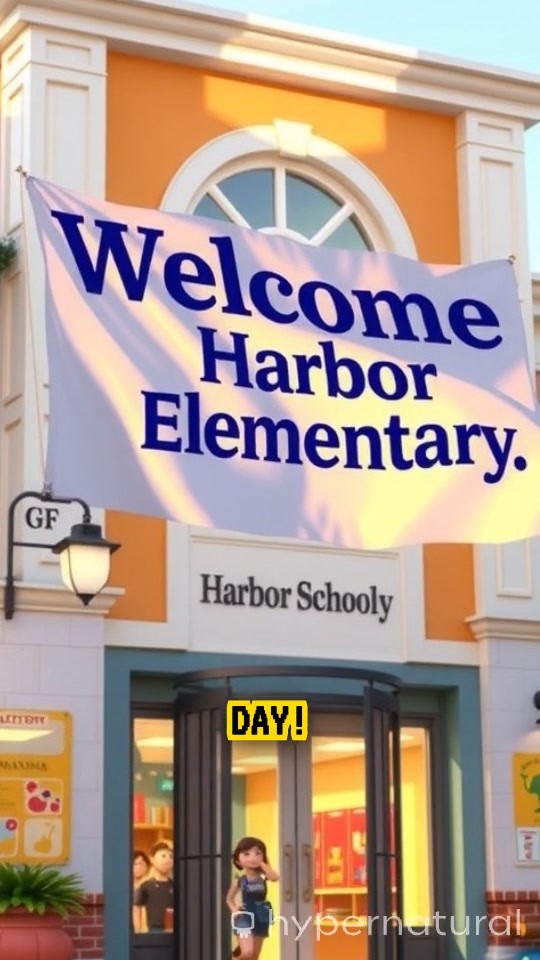 Liberty's Bright First Day at Harbor Elementary!