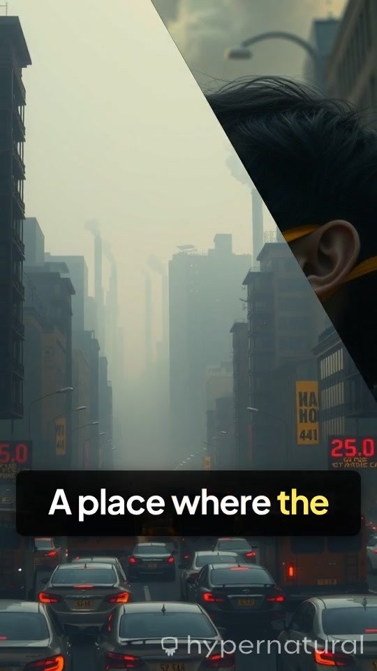 Dystopian Metropolis: A Hyper-Realistic Reflection of Pollution and Despair