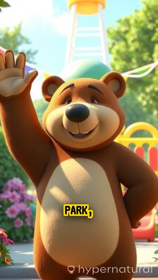 Bears Having Fun at the Children's Park