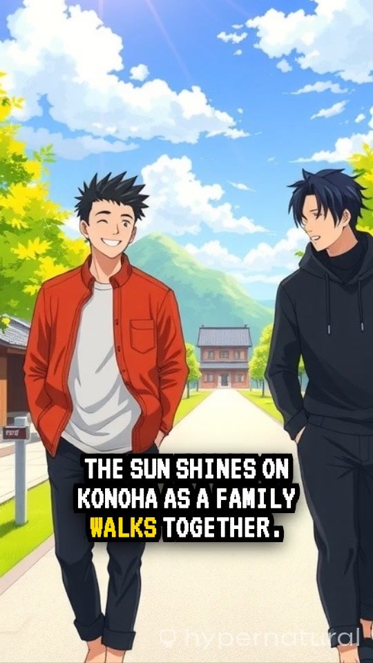 Minato, Naruto, and Boruto Walk Together