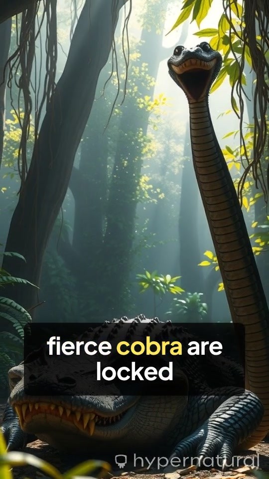 Jungle Showdown: Crocodile vs. Cobra!