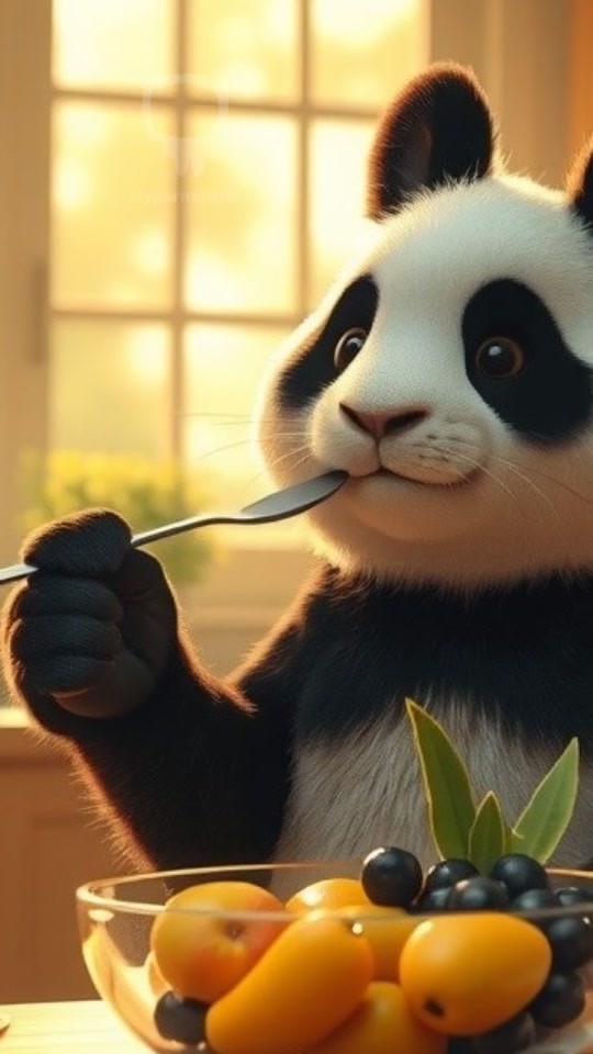 Bao's Morning Feast: A Panda's Delight!