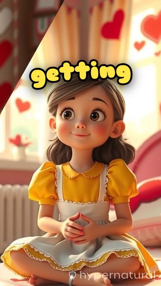 Cute Child Dancing in Red and White for Valentine's Day