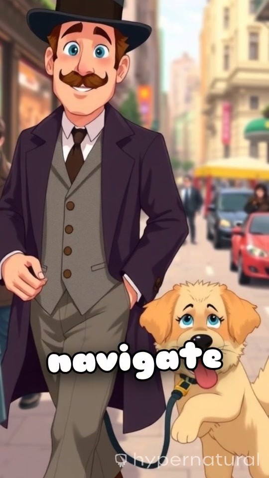 A Dog's Guiding Paw: A Blind Man's Journey Through the City