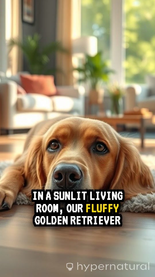 Fluffy Golden Retriever's Hilarious Vacuum Panic!