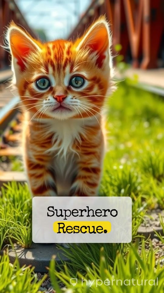 Spider-Man Saves Fluffy Kitten from Train!