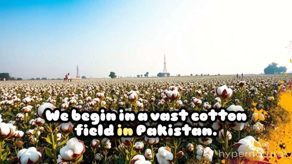 Pakistani Farmer Spraying Weeds in Cotton Crop
