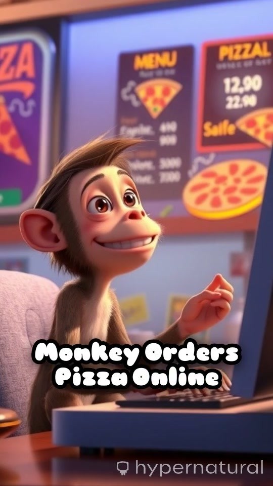 Monkey Beats Kid at Pizza Ordering!