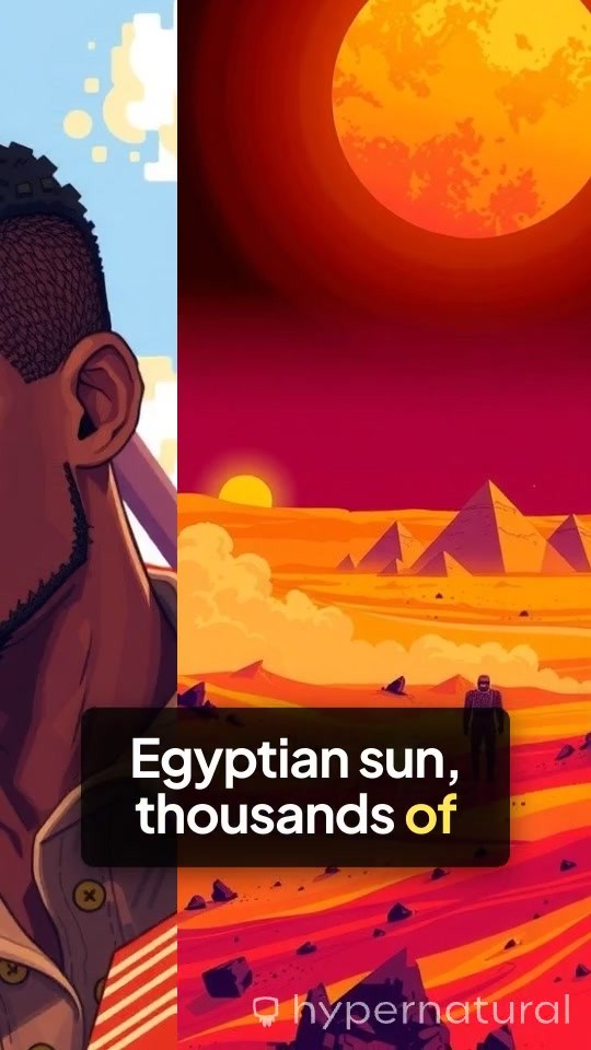 Pyramid Builders: A Glimpse of Ancient Egypt with Warm HDR Lighting
