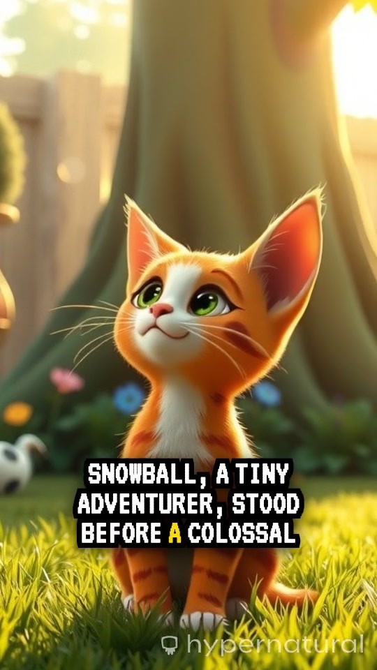 Climbing Grace: A Kitten's Tree Ascent