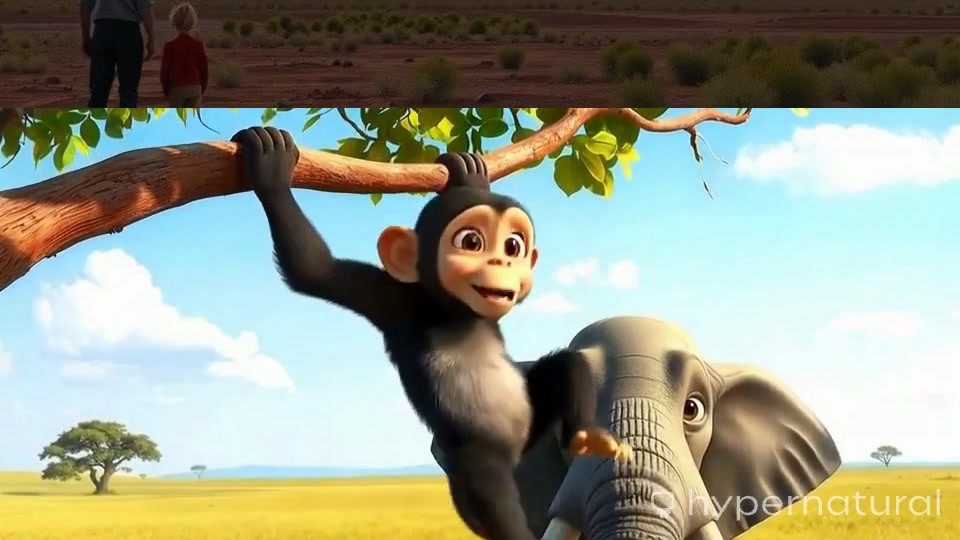 The Courageous Escape of Monkey and Elephant