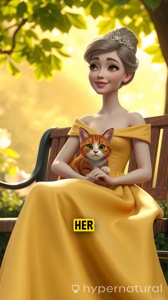 A Woman and Her Cat in the Garden