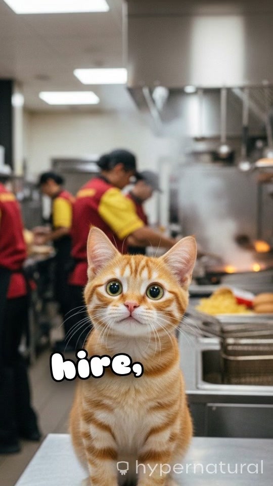 Cat Working at McDonald's