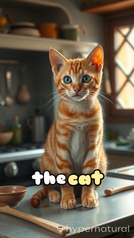 Cat Cooking Buffalo Meat