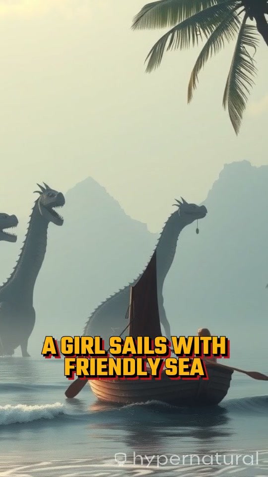 A Girl Sails with Friendly Sea Monsters