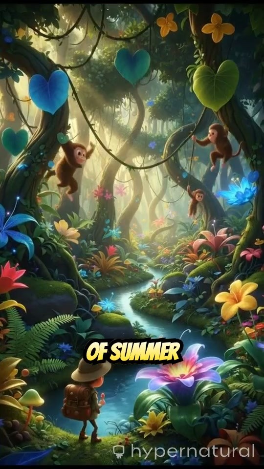 Cute Bunny Splashing in Jungle Water During Autumn