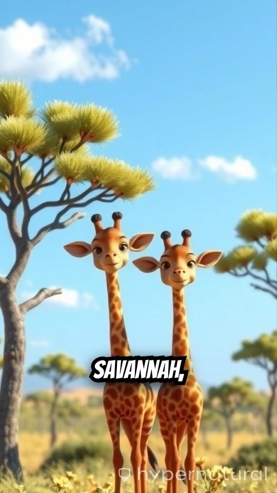 Joyful Playtime of Adorable Twin Giraffes