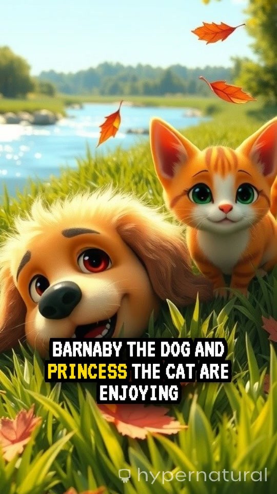 Dog's Joke by the River: Cat Can't Stop Laughing!