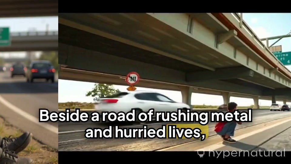 Boy Without a Home by the Roadside