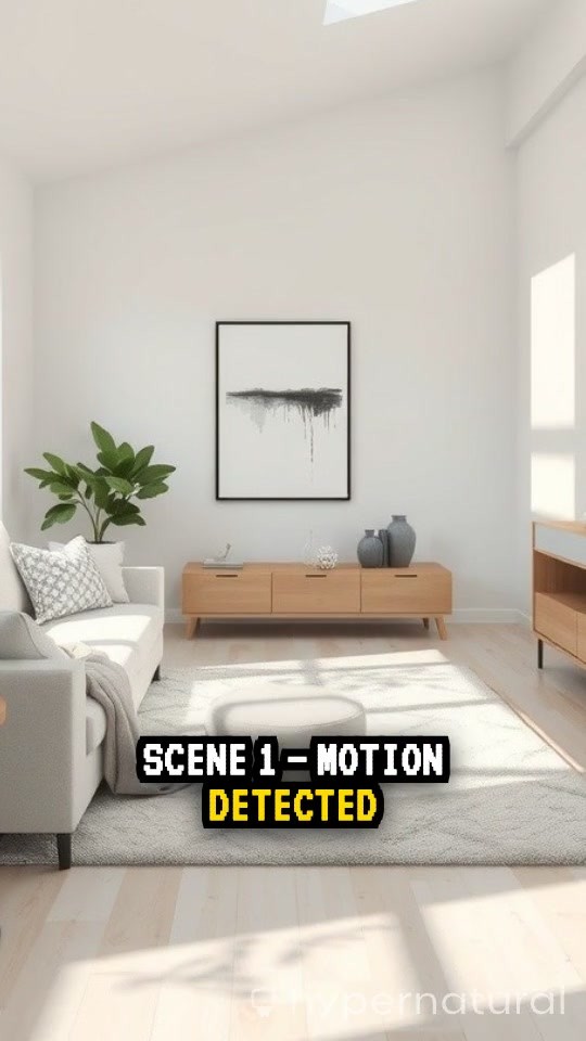 Smart Lighting Activation in a Minimalist Living Room