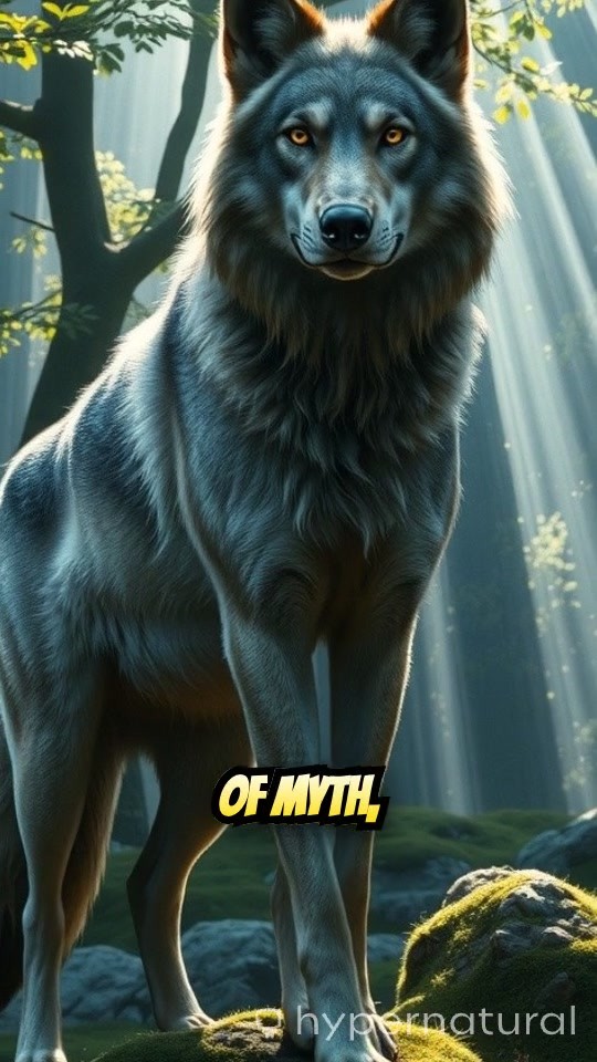 Prowling Shadows: Muscular Wolf Humanoid in Forest Light