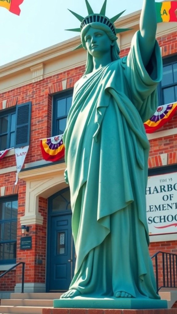 Liberty's Bright First Day at Harbor Elementary!