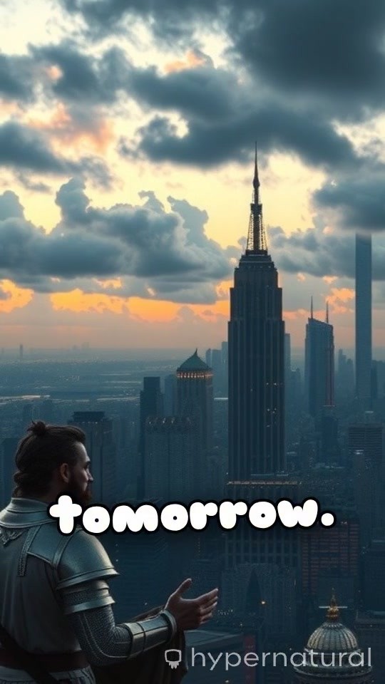 Epic Sunrise Over a Superpower City Skyline