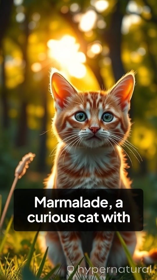 A Cute Orange Cat's Adventure in the Magical Green Forest