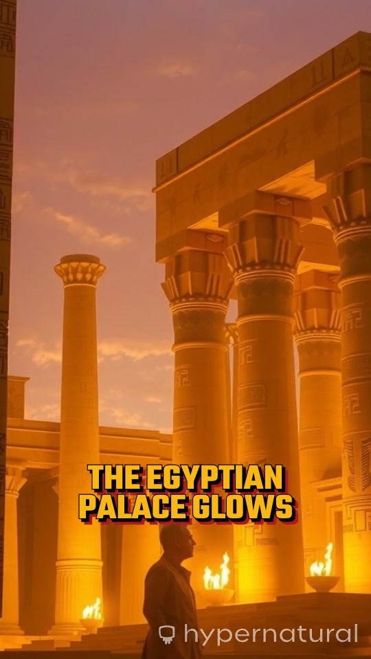 Cleopatra and Caesar: A Golden Evening Encounter