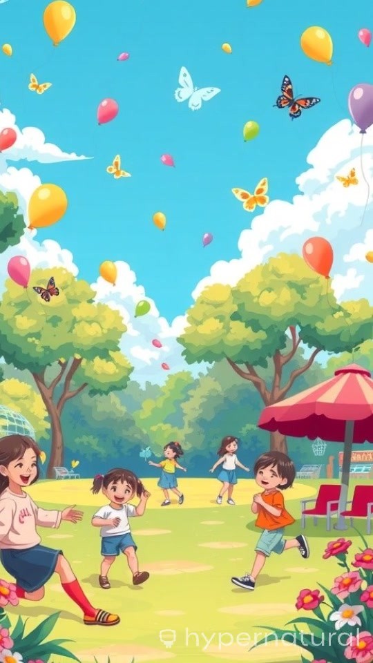 Happy Kids Dancing in the Sunny Park!