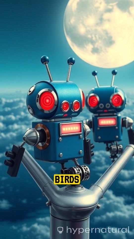 Futuristic Space-Birds: Robotic Aviators Transcending the Cosmos