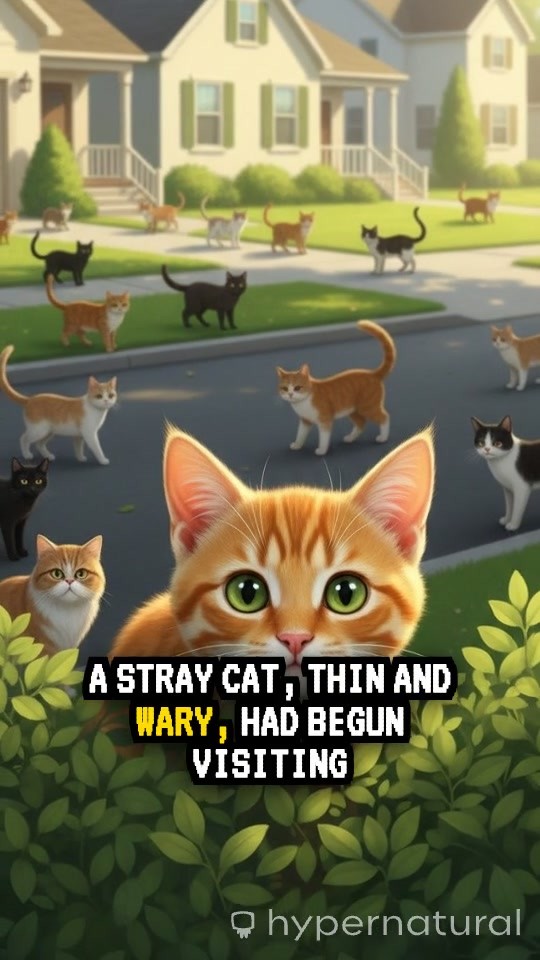 The Old Lady and Her Stray Cat Friends