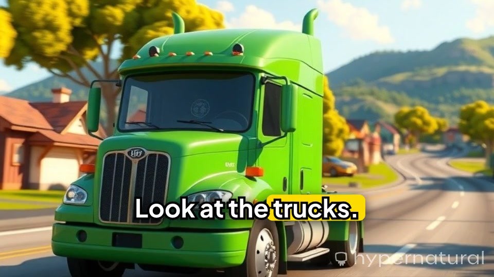 Colorful Trucks in a Cartoon Adventure!