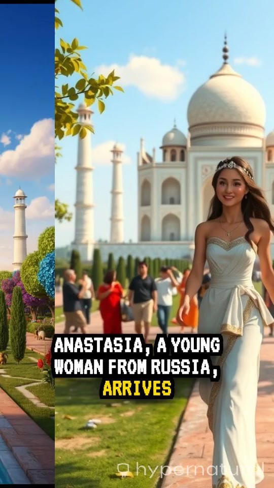Russian Baddie Girl with Blue Eyes Visits Taj Mahal at 22