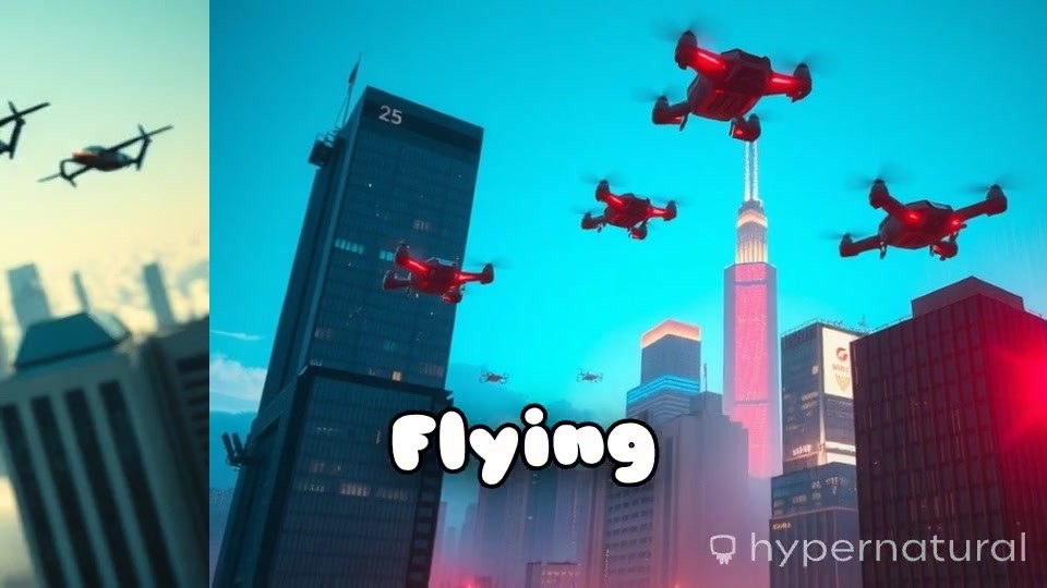 Futuristic Flight: A Glimpse into 2050's Aerial Metropolis